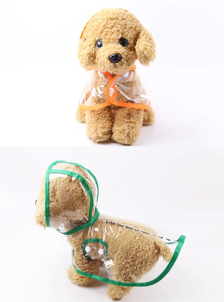 Pet Jacket for Rain Dog Transparent Raincoat Adjuastable Waterproof Coat for Small Medium Dogs Hooded Windproof Design