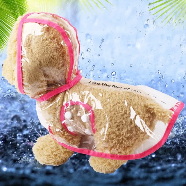 Pet Jacket for Rain Dog Transparent Raincoat Adjuastable Waterproof Coat for Small Medium Dogs Hooded Windproof Design