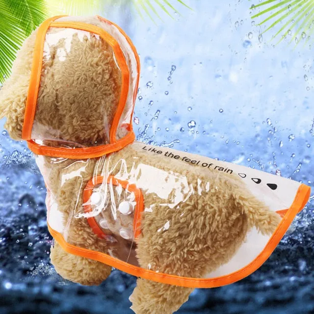 Pet Jacket for Rain Dog Transparent Raincoat Adjuastable Waterproof Coat for Small Medium Dogs Hooded Windproof Design