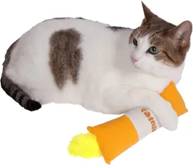 Pet Life  Rectangular Duffle Crinkle Plush Faux Fur Teaser Catnip Kitty Cat Toy