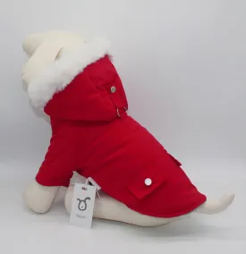 Pet Warm Dog Coat for Winter Cold Weather Clothes Hooded Dog Jacket Small Puppies Medium Large Dog Cat Clothes Insulated Padded Snow Parka (Red, XX-Large)