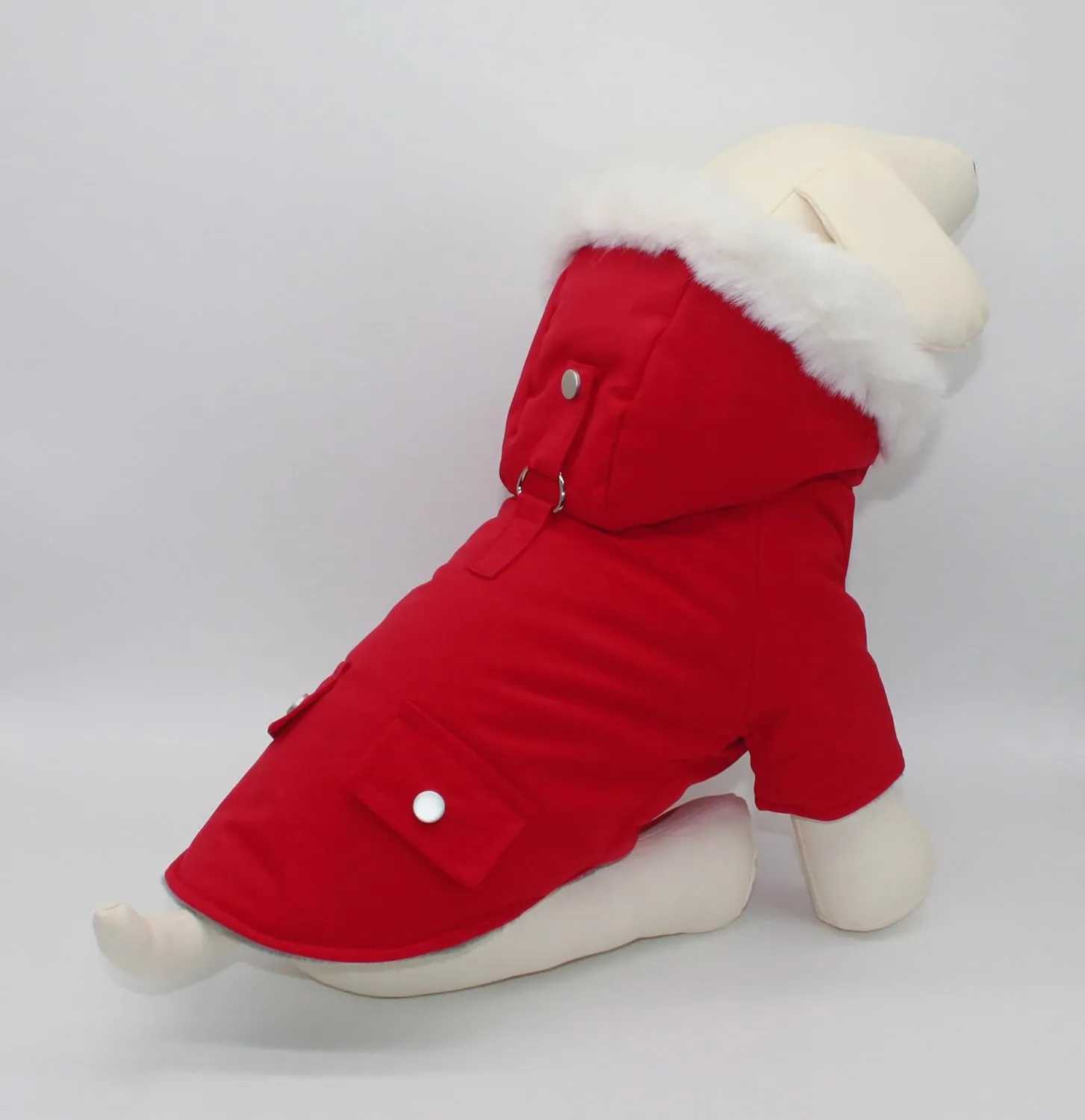 Pet Warm Dog Coat for Winter Cold Weather Clothes Hooded Dog Jacket Small Puppies Medium Large Dog Cat Clothes Insulated Padded Snow Parka (Red, XX-Large)