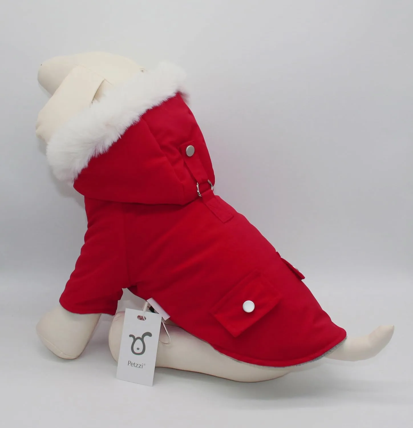 Pet Warm Dog Coat for Winter Cold Weather Clothes Hooded Dog Jacket Small Puppies Medium Large Dog Cat Clothes Insulated Padded Snow Parka (Red, XX-Large)