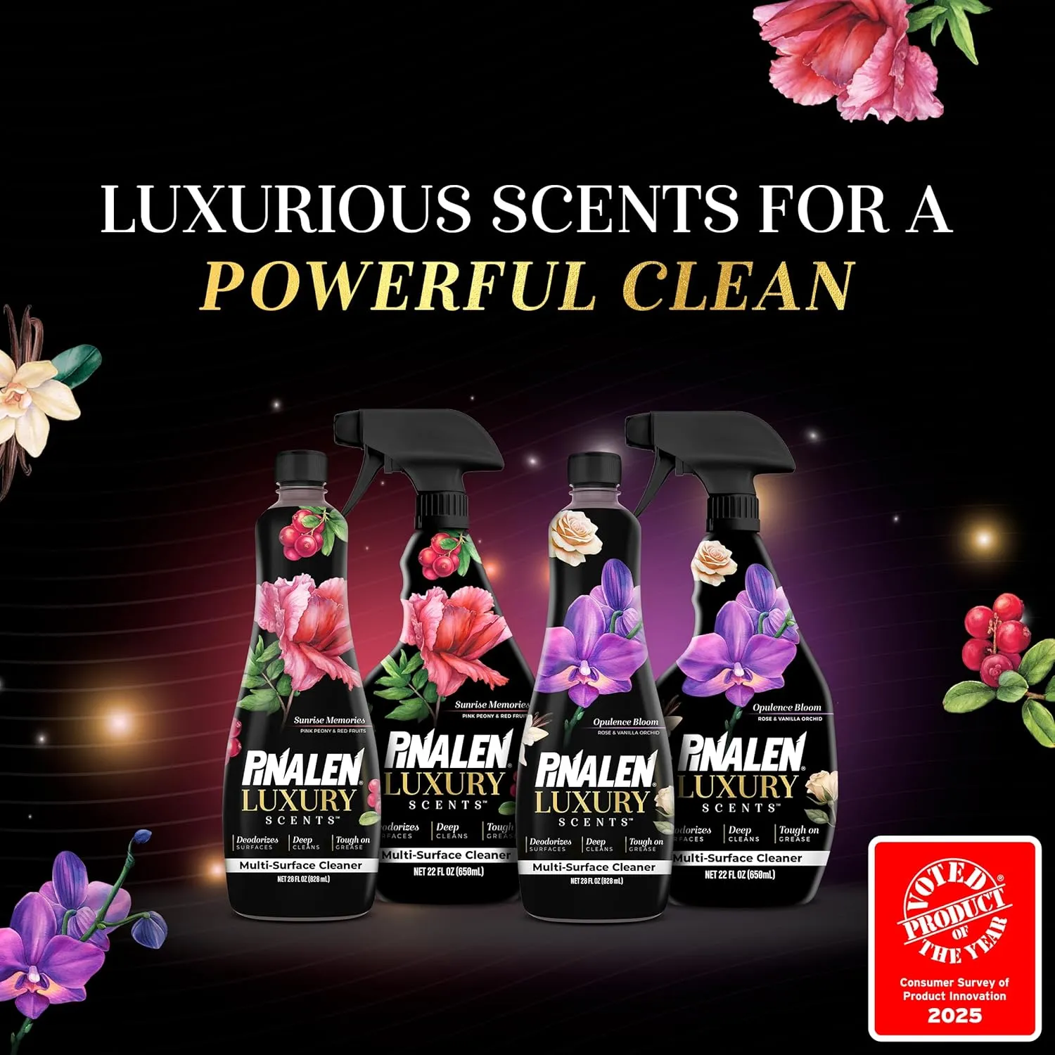 PINALEN Luxury Scent Multipurpose Cleaning Spray - Sunrise Memories - 22 fl oz - All Purpose Cleaner for Kitchen, Bathroom & Surfaces
