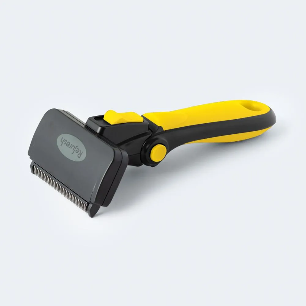 Refuresh Short and Medium Hair Dog Deshedding Tool Yellow Medium^^^