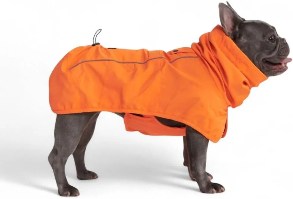 Spark Paws Dog Raincoat, Waterproof Windproof Rain Jacket, for Small Medium Large Extra Large Dogs, Reflective Breathable Full-Body Coverage Dry Suit - Orange - XL