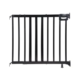 Summer Infant Deluxe Stairway Simple to Secure Safety Pet and Baby Gate,30'-48' Wide, 32' Tall, Install on Wall or Banister in Doorway or Stairway,Hardware Mount, Auto Close Walk-Thru Door-Black Wood