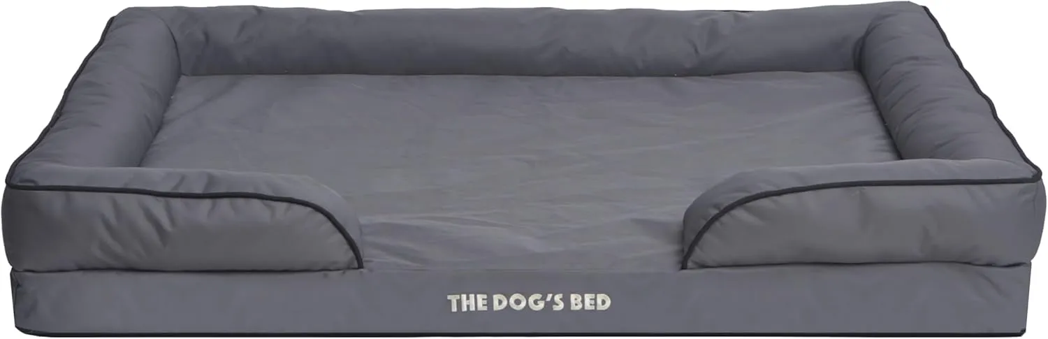 The Dogs Bed, Orthopedic Standard Foam Waterproof Dog Bed with Standard Support, XXL Grey with Black Trim, Waterproof, Supportive Dog Bed with Replaceable Covers, Veterinary Approved