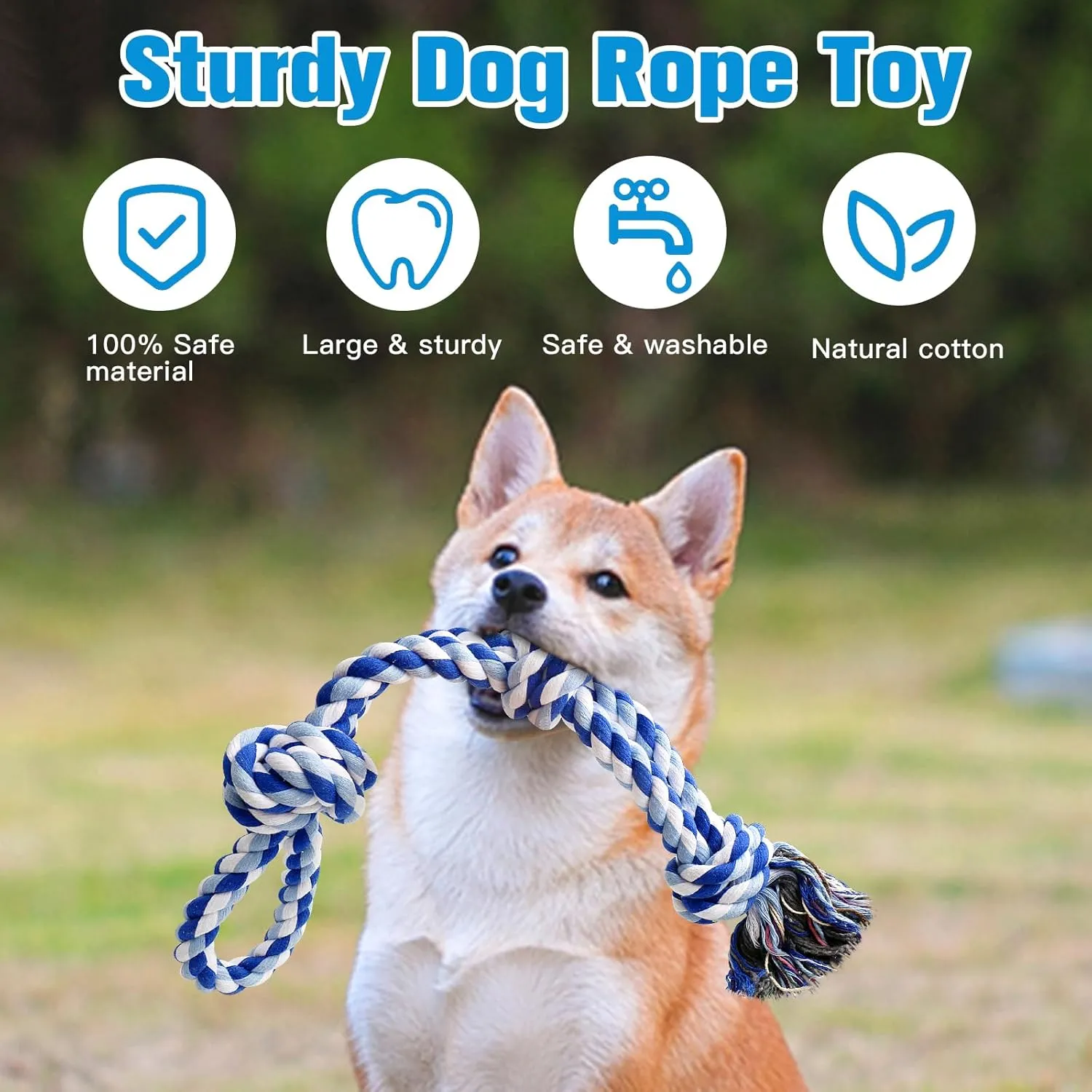 UPSKY Dog Rope Toys 2 Nearly Indestructible Dog Toys, Dog Toy for Medium to Large Breed, Dental Cleaning Chew Toys, Dog Tug Toy for Boredom, Dog Teething Toys, Dog Rope Toy for Aggressive Chewers