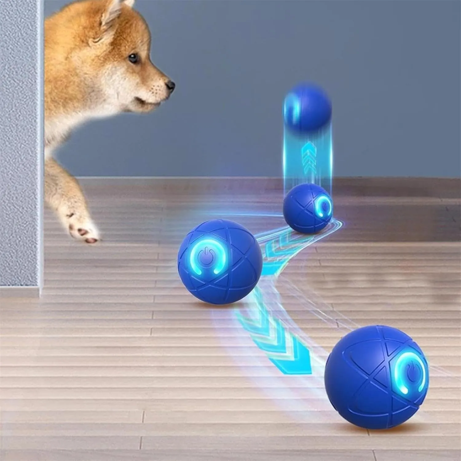 Vibrating Dog Ball Shaky Ball Toy for Dogs Interactive Dog Ball Automatic Moving Dog Toy Ball Rechargeable Moving Dog Ball Motion Activated Dog Vibrating Ball for Small/Medium/Large Dogs (Blue1)